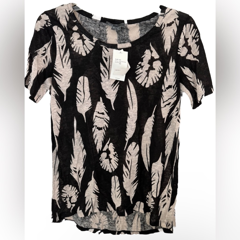 $135 NWT Vince 100% Linen T Shirt Top Blouse Sz XS